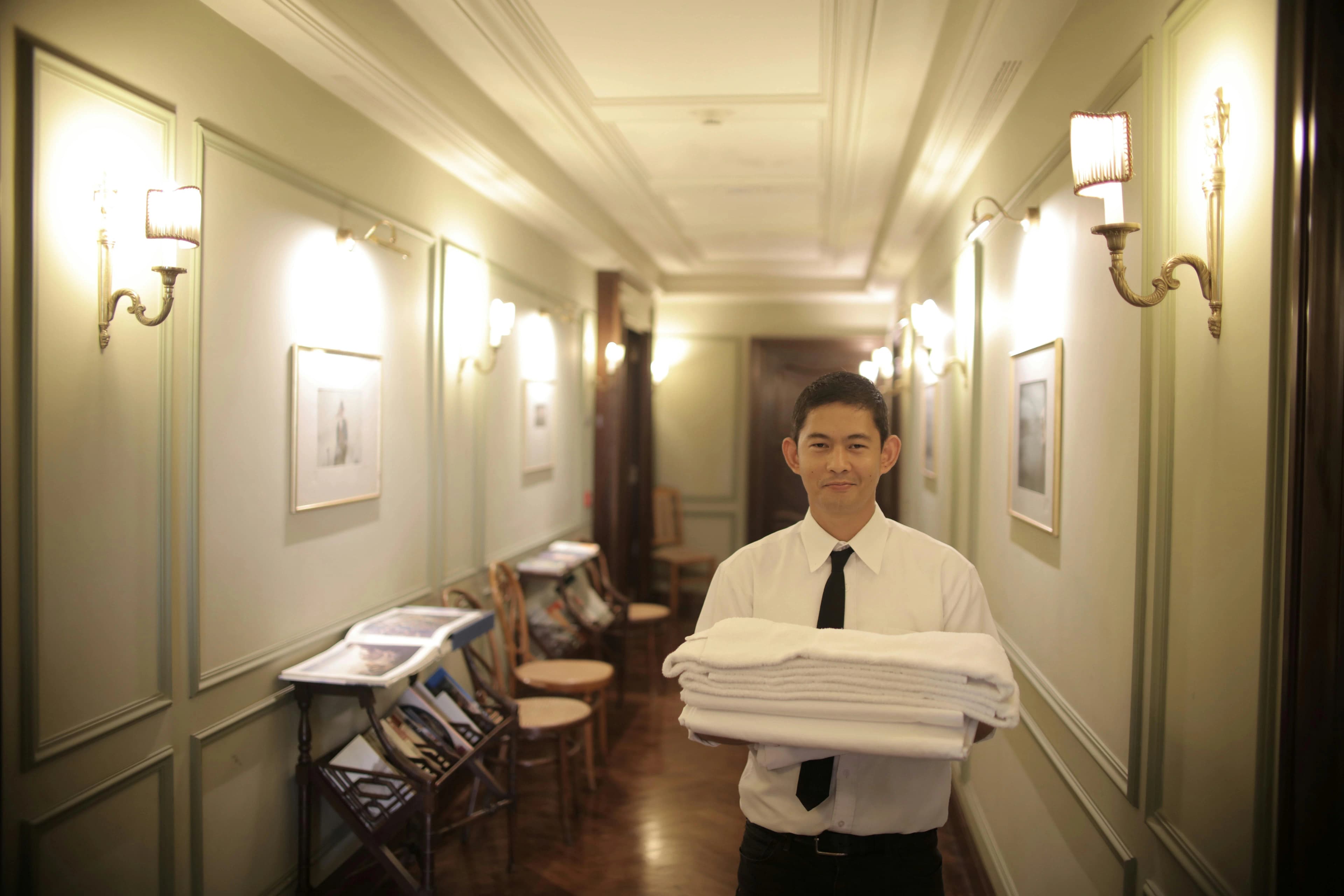 Public area cleaning schedules that match guest traffic